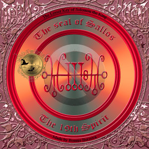 Dämon Sallos wird in der Goetia beschrieben und dies ist sein Siegel.